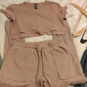 Casual Mauve Two-Piece Set